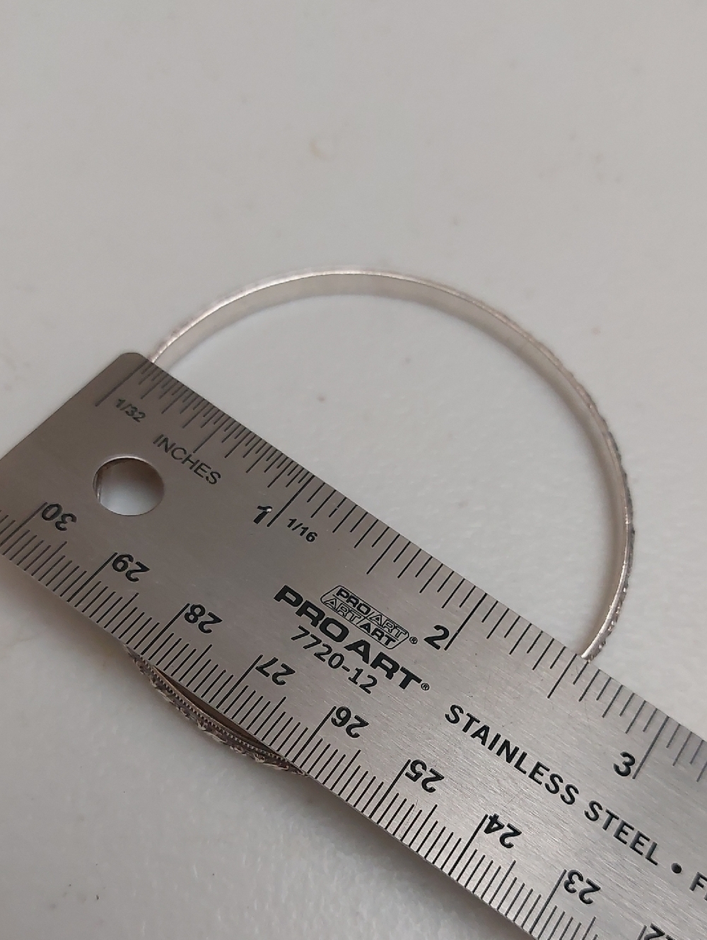 Vintage Solid Sterling Silver Relief Floral Bangle Bracelet 4mm Thick 12 Grams - Picture 4 of 5